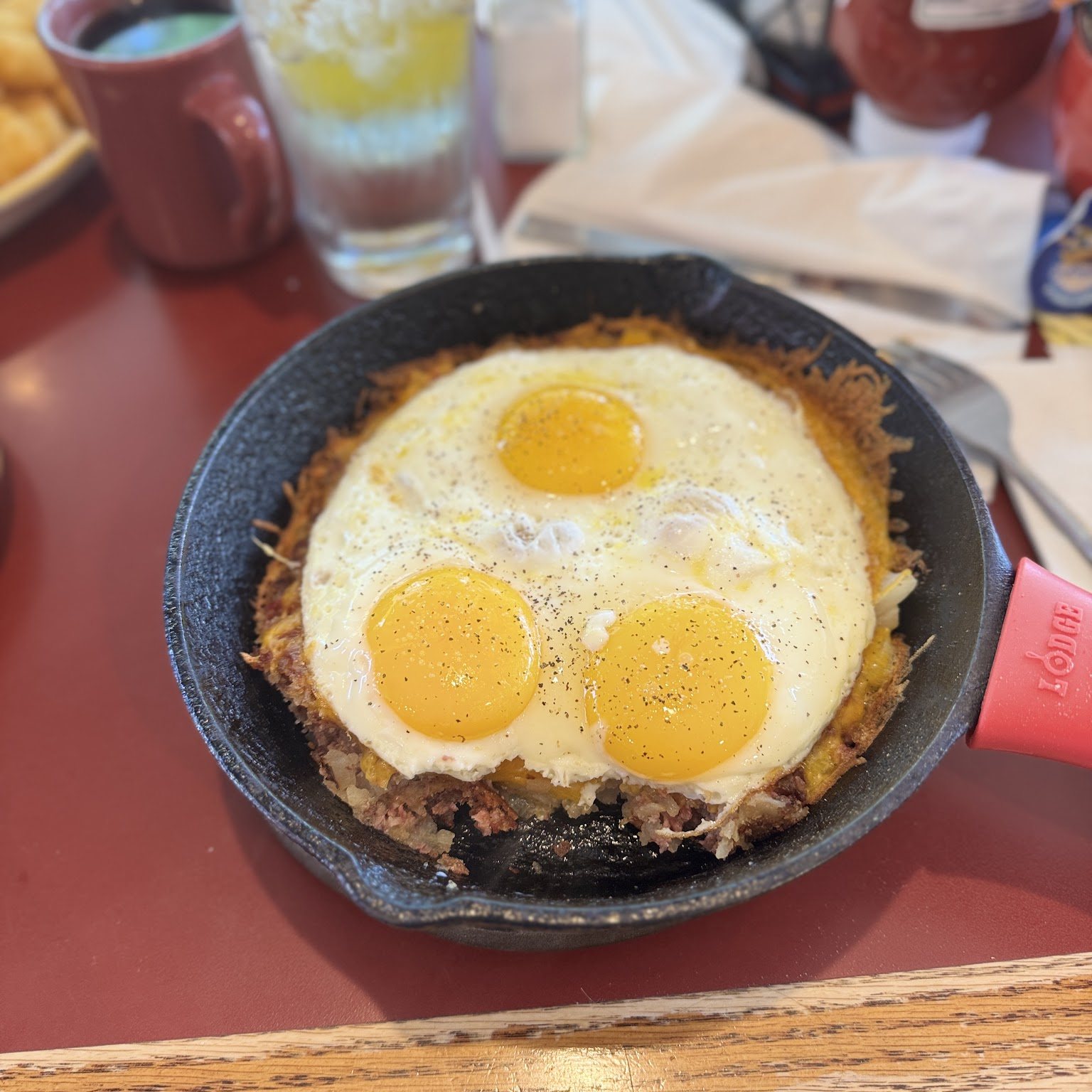 Skillet with eggs